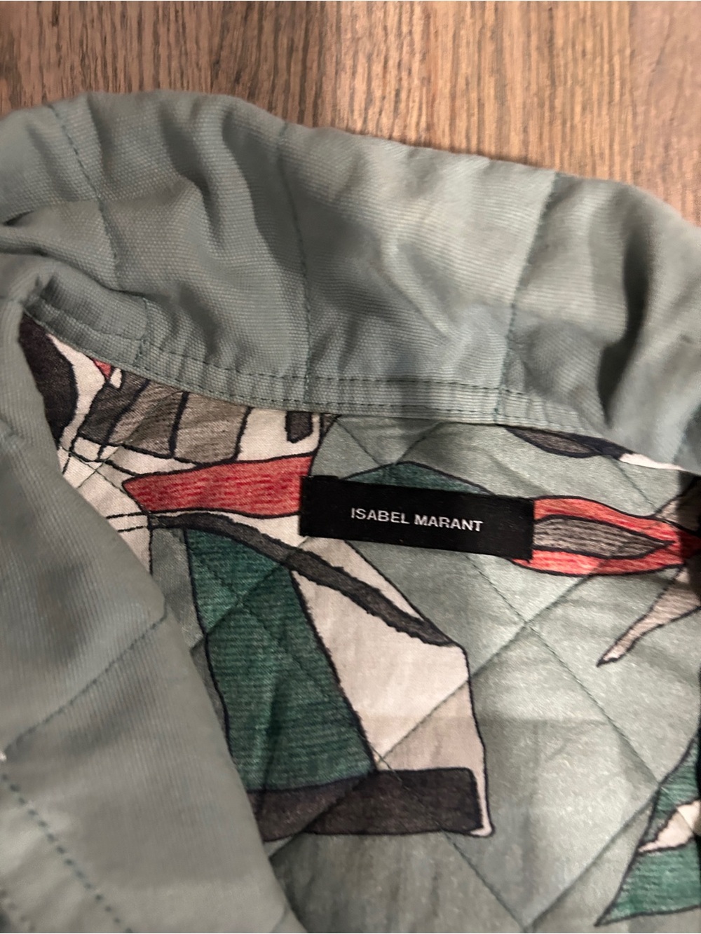 Isabel Marant Sage Green Embroidered Denim Convertible Erial Jacket size 36 S/M - Picture 15 of 16